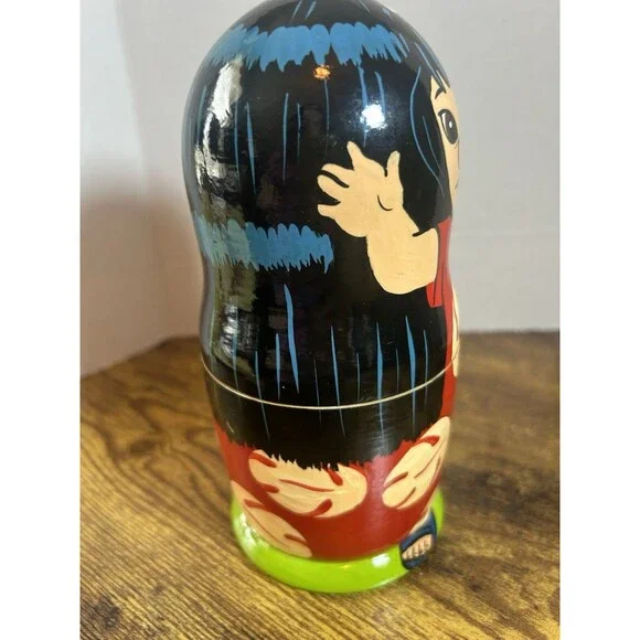 Disney Lilo Stitch Wooden Nesting Dolls Hand Painted Set 7.5 Inch Tall - Picture 8 of 11